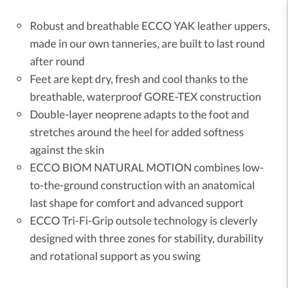 ECCO BIOM Hybrid 3 GTX Golf Shoes Yak Leather Oyster-Muted Clay Waterproof W 10 - Picture 14 of 15